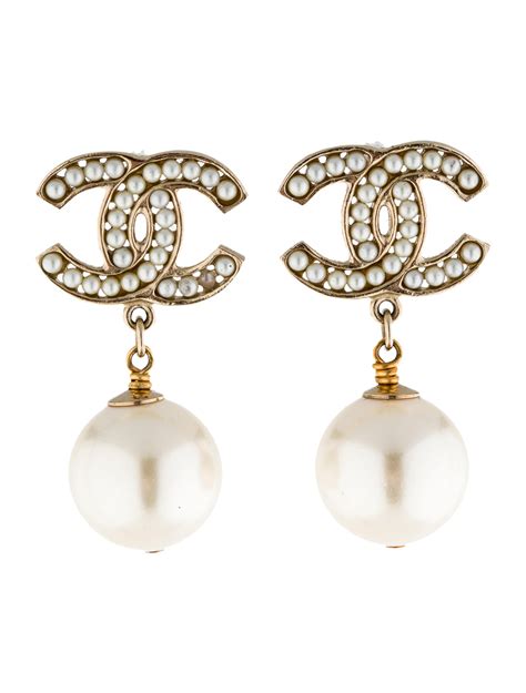 chanel earrings cc with pearl|chanel online shop.